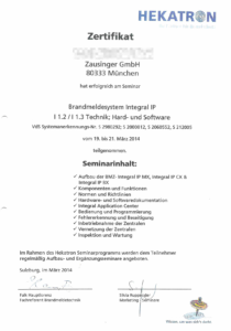 2014-03 Brandmeldesystem Integral IP - I 1.2 + I 1.3 Technik Hard-und Software  - VdS Systemanerkennungs-Nr. S 2980292 - S 2000812 - S 2060552 - S 212005