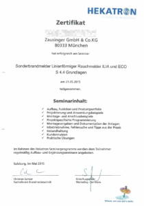 2015-05 Sonderbrandmelder Linienförmiger Rauchmelder ILIA und ECO S 4.4 Grundlagen