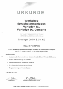 2015-11 Workshop Sprachalarmanlagen - Variodyn D1 - Variodyn D1 Comprio