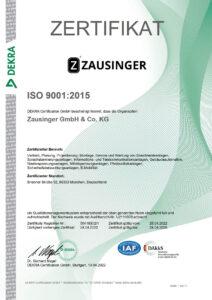 Zertifikat RZ ISO 9001_2015